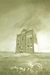 Het verlaten fabrieksterrein
