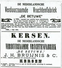 Advertentie uit de Nieuwe Tielsche Courant, 12 mei 1886