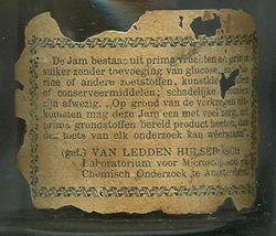 Achteretiket met de garantie van zuiverheid